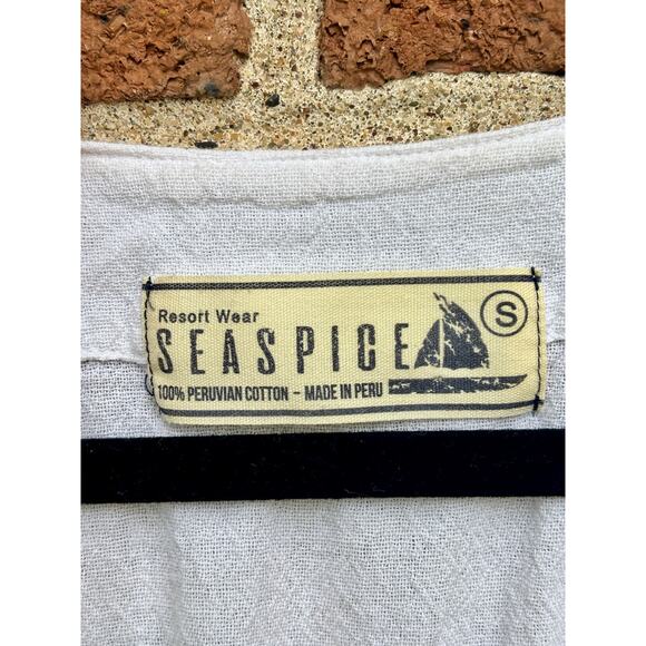 Seaspice Resort Wear Beach Swim Cover-Up Top Smock Waist White Size Small - Picture 8 of 12